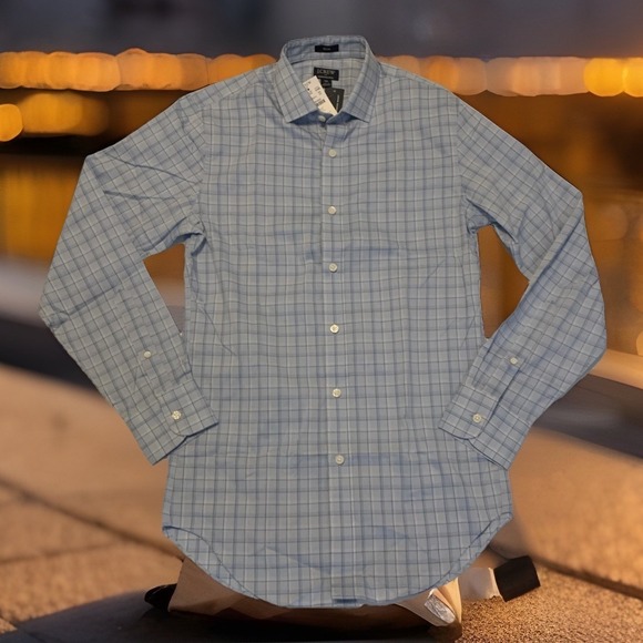 J.CREW Other - J Crew Performance Shirt Men XS Blue Plaid Slim Fit Button Down Preppy Shirt $98
